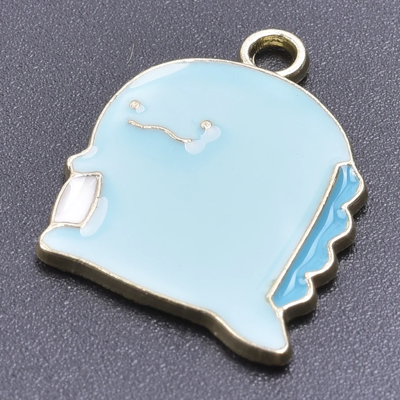 

20pcs/Lot Blue Little Monster Dinosaur Animal Dorsal Fin Tail Pendants Alloy Dripping Oil Charms For Men Women Handmade DIY