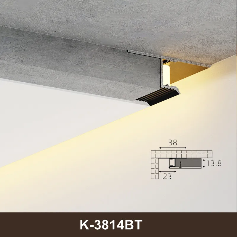thumbnail image 1 of Perfil de aluminio para techo LED en forma de Z/T, estrecho, suspendido, lineal, para decoración del hogar, barra rígida, luz de fondo invisible, lámparas de canal de 12/24 V, 1 of 5