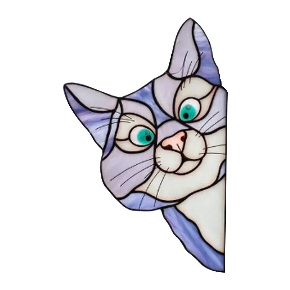 Cute Cat Glass Window Self-adhesive Stickers, Waterproof Moisture-proof Glass Film Bedroom Living Room Car Window Decoration 5