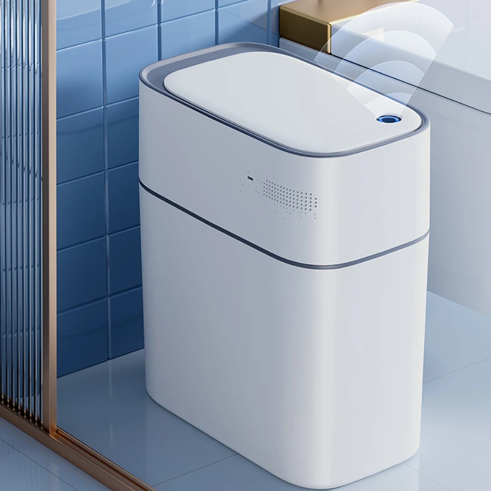1pcsSmartBathroomTrashCanAutomaticBaggingElectronicTrashCan