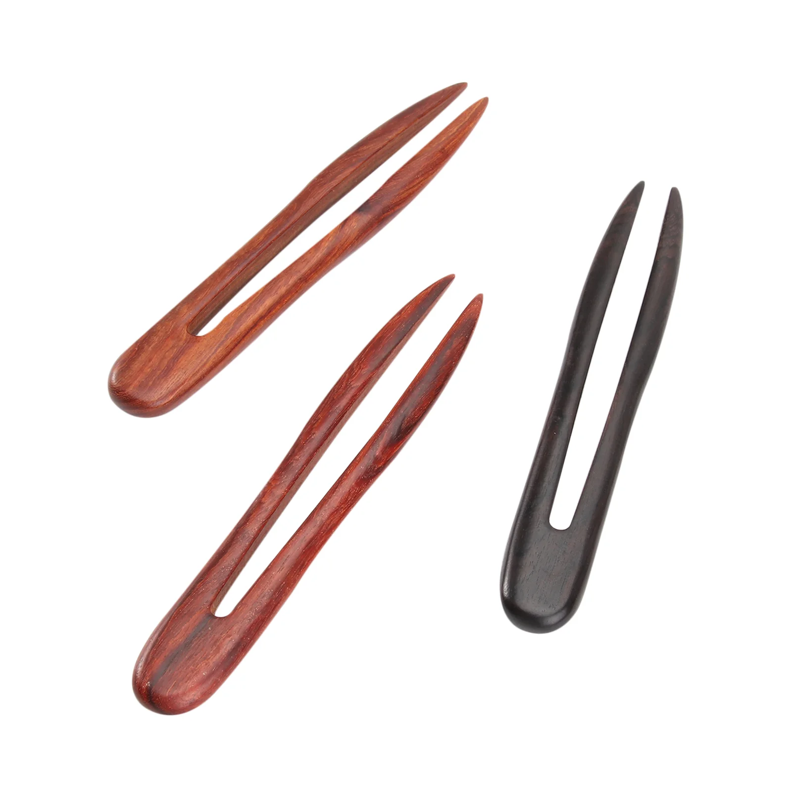 

3pcs Wooden U Shaped Hair Stick Retro Hair Pin Hair Accessory for Women Ladies
