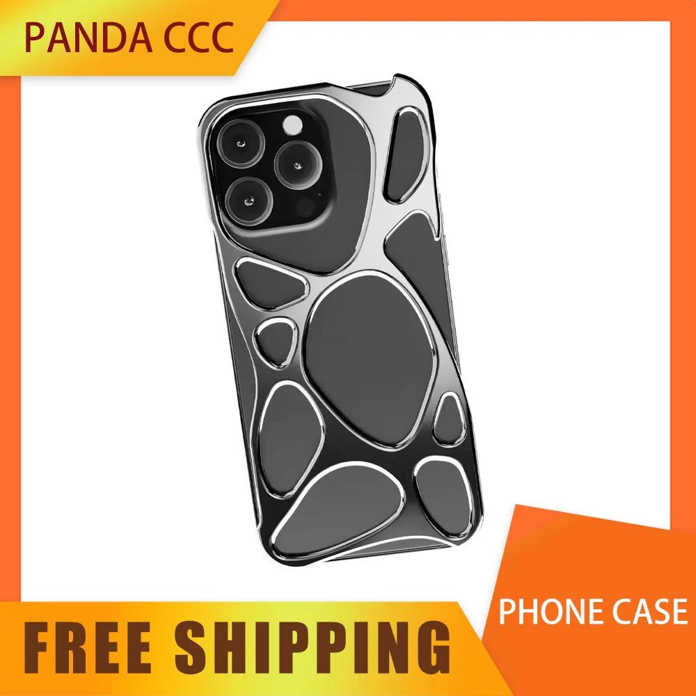 The Eon iPhone Case Silver Hollow Out Heat Pc Dissipation