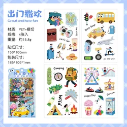 Yuezhen Creative Cute PET Journal and Gift Stickers (05 - Go out have fun)