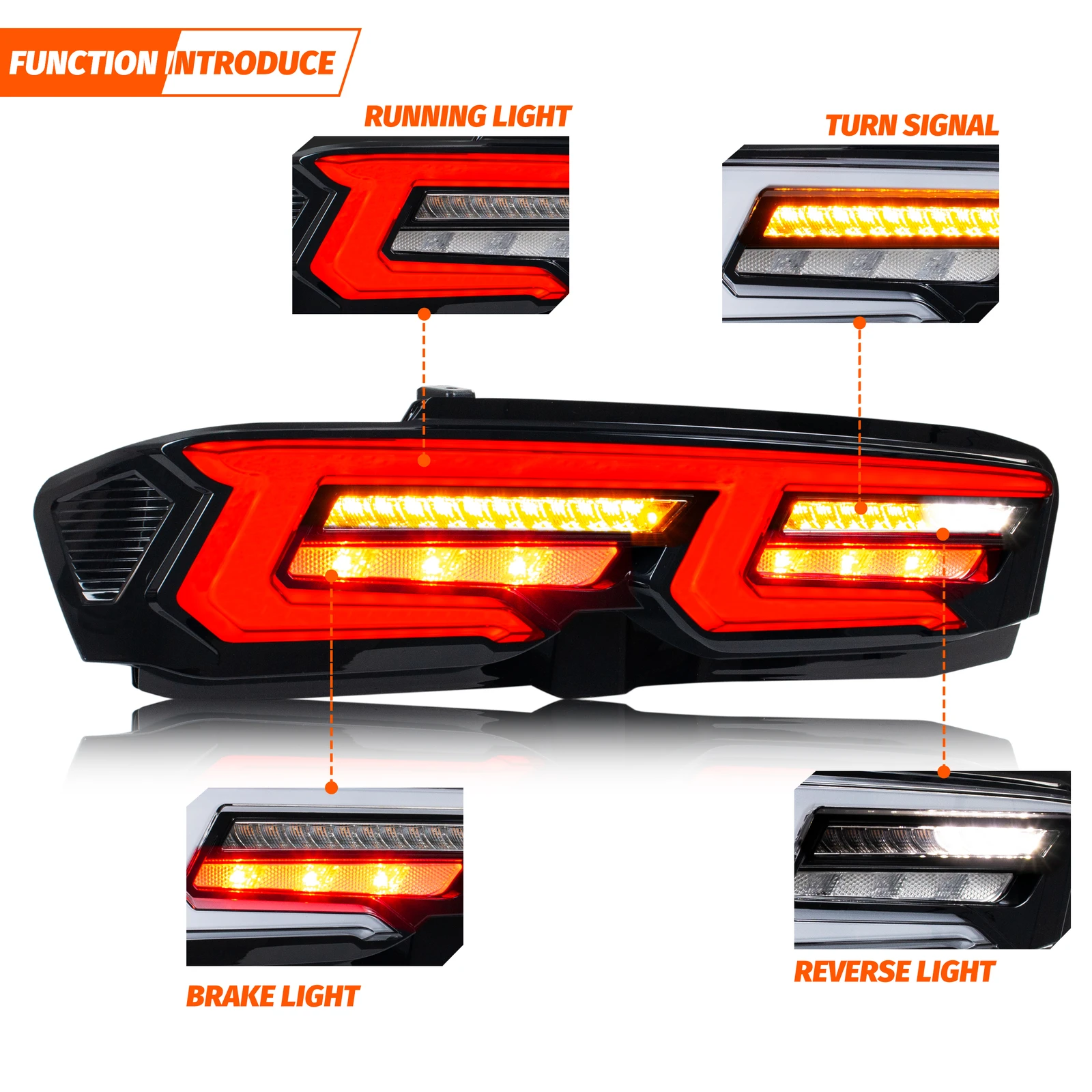 LED-Rückleuchten für Chevrolet Chevy Camaro 2019-2026 ZL1 SS LT mit Start-Animation und sequenziellem Blinker, Heckleuchten-Set – Detail 1