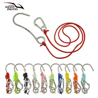 1Pcs 316 Stainless Steel Single Hook With Luminous Rope Underwater Scuba Diving for Cave Diving BCD Accessories 60MMSpring Hook 1