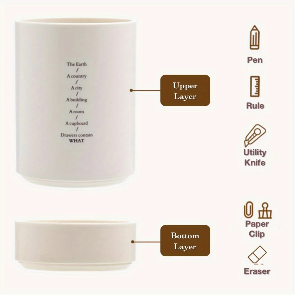 Multifunctional Double-Layer Pen Storage Holder, Pen Holder, for Office, Studio, School Opening Supplies, Office Accessories