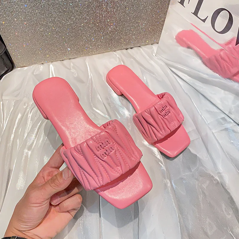 Women Sandals Summer Flats Shoes 2024 New Fashion Thick Slippers Beach Flip Flops Causal Ladies Shoes Low Heels Slides Zapatos