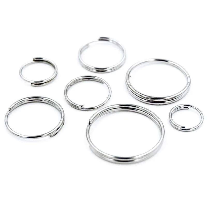 Staples Key Rings 100pcs 11mm Stainless Steel Key Split Rings Metal Keyring for Keychain ...
