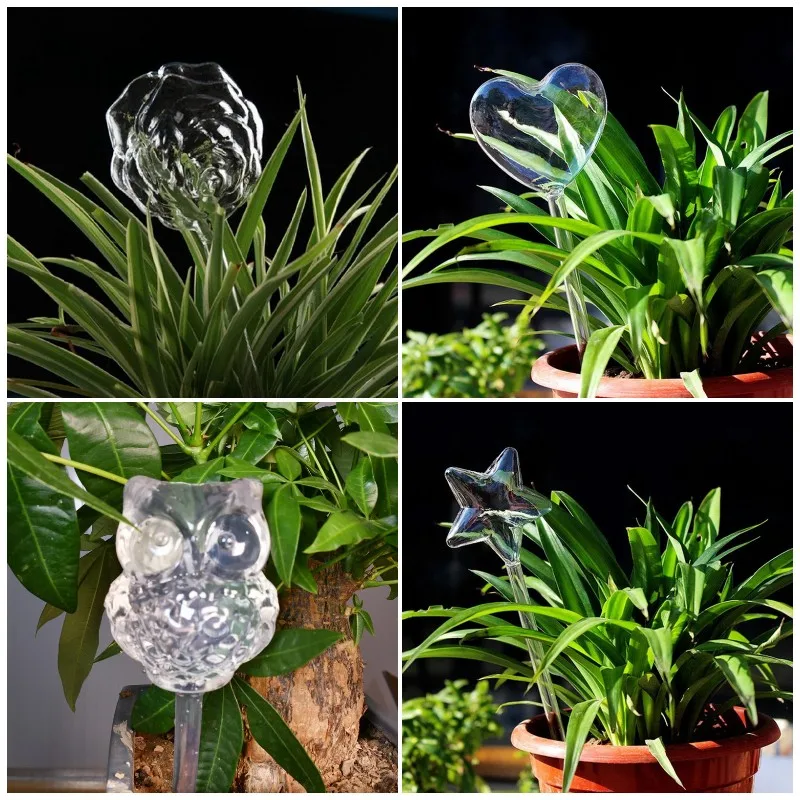 

1pcs New Automatic Flower Watering Device Plant Waterer Self Watering Globes Bird Shape Hand Blown Clear Plastic Aqua Bulbs