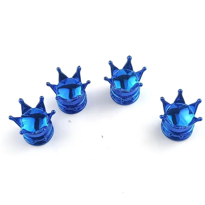Valve Covers 4 PCS Universal Crown Wheel Air Dustproof Waterproof Car Motorcycle Tyre Rim Decoration