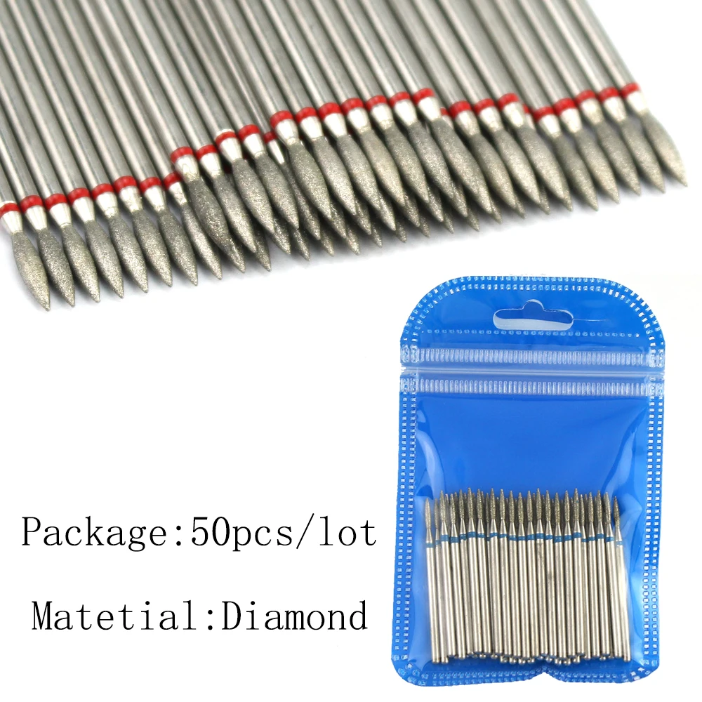 Nail Drill Bit 50pc Diamond Nail Drill Bit Set Cuticle Clean Milling Cutter Manicure Electric Cutter Bits Accessories Dead Skin Remove