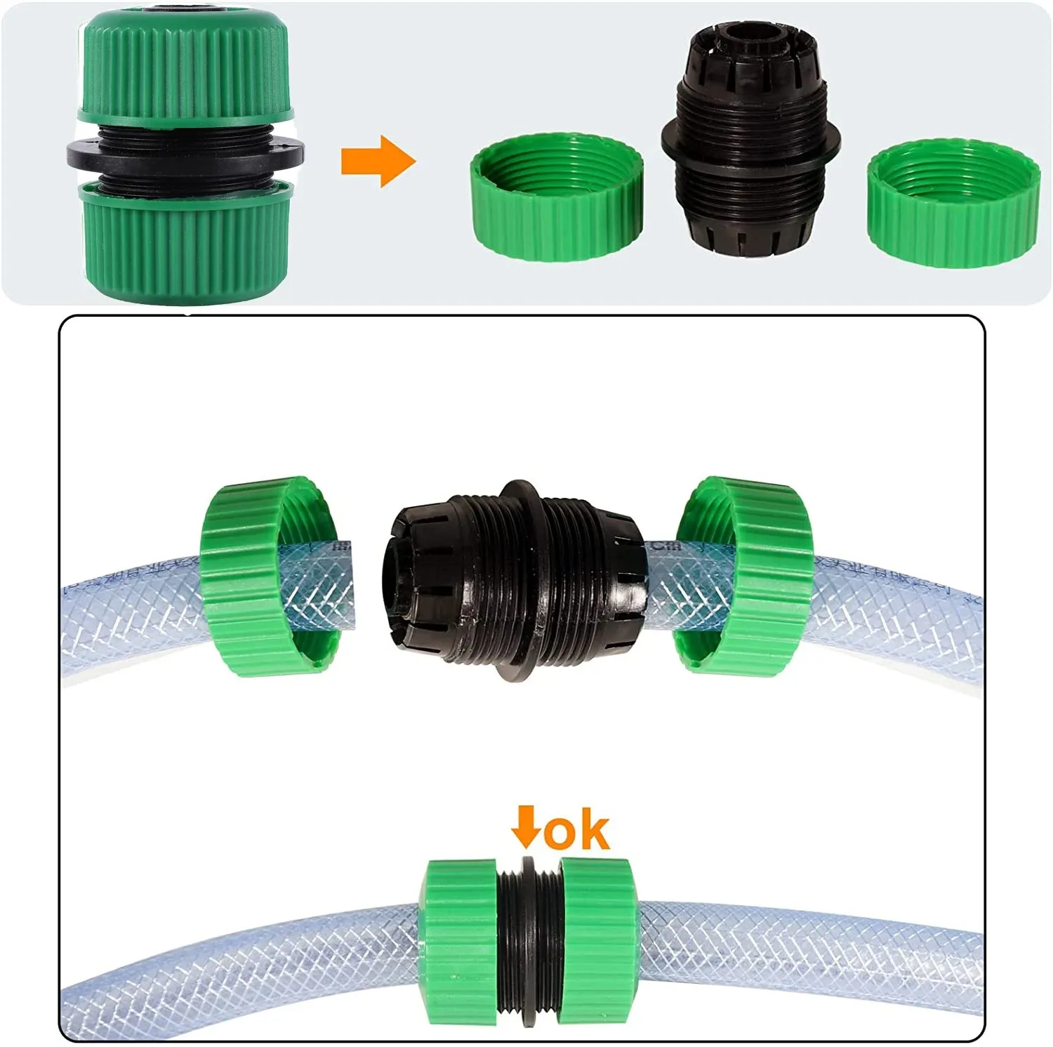 5-piece Hose Connector Quick Connect Kit Irrigation Accessories Water Pipe Extension