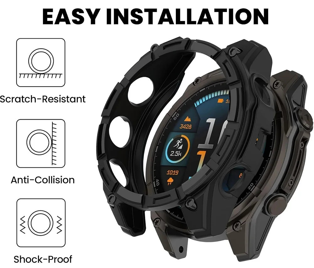 TPU Protective Cover for Garmin Fenix 47mm 51mm 43mm Smartwatch