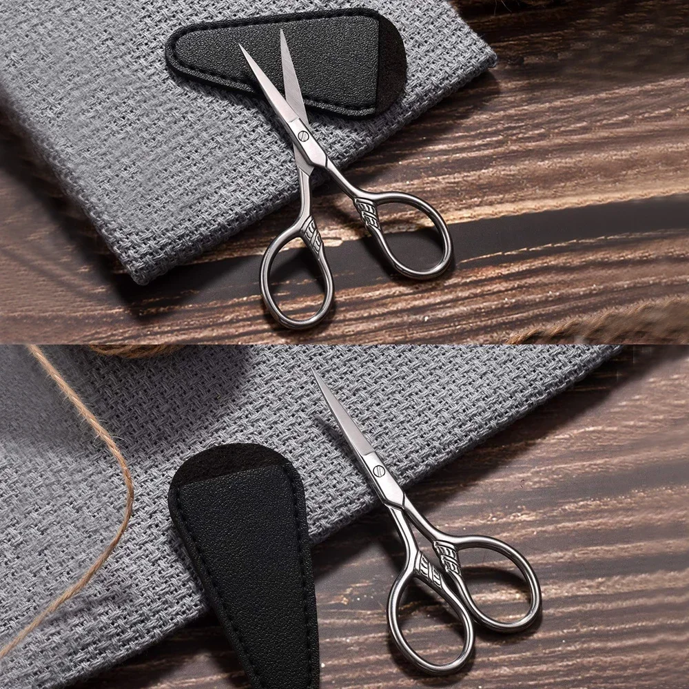 1Pcs Facial Hair Beard Scissors for Mustache, Nose, Eyebrows and Nail Cutting Scissors Stainless Steel Trimming Makeup Scissors 5