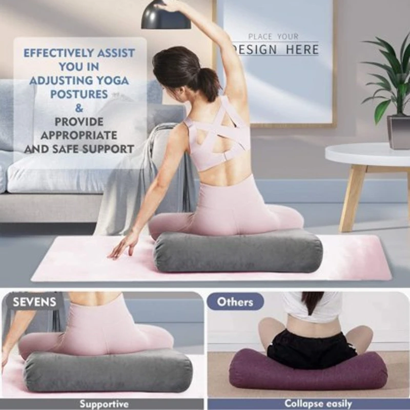 Supportive Rectangular Cotton Yoga Bolster