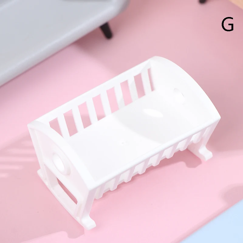 1:12 Dollhouse Miniature Wood Bed Bedroom Simulation Furniture Model Mini Doll Bed Doll Bedroom Doll House Furniture 2