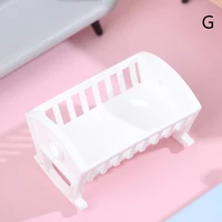 1:12 Dollhouse Miniature Wood Bed Bedroom Simulation Furniture Model Mini Doll Bed Doll Bedroom Doll House Furniture 2