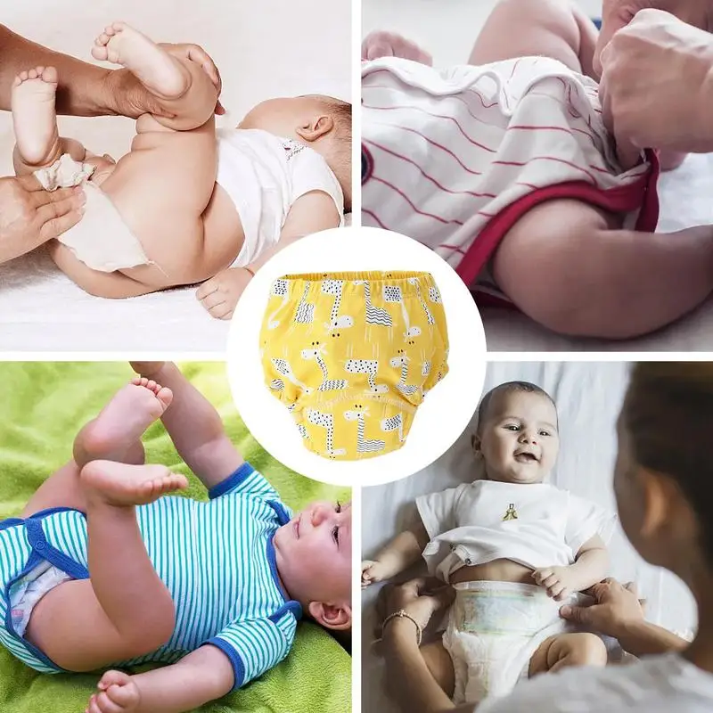 Potty Training Underwear 6-Layers Breathable Cotton Toddler Potty Training Underwear Reusable Absorbent Waterproof