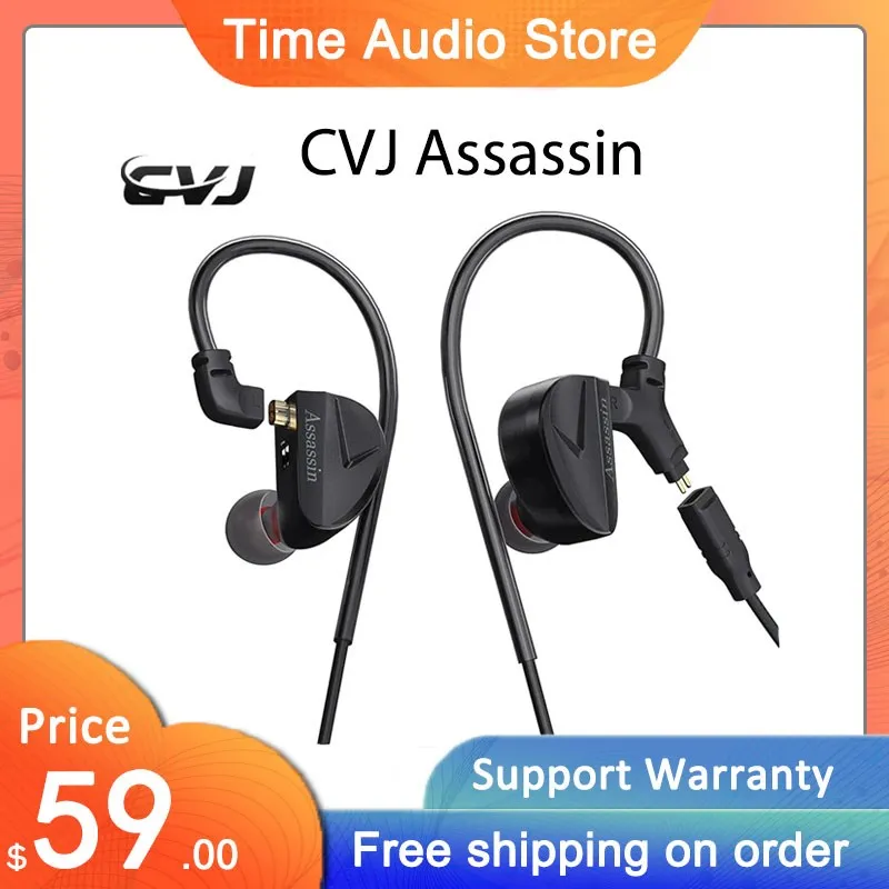 

CVJ Assassin 10mm 1DD + 1BA + 1 New Vibration Driver Unit Dual Channel 3D Vibrating Gaming IEMs HiFi Earphone