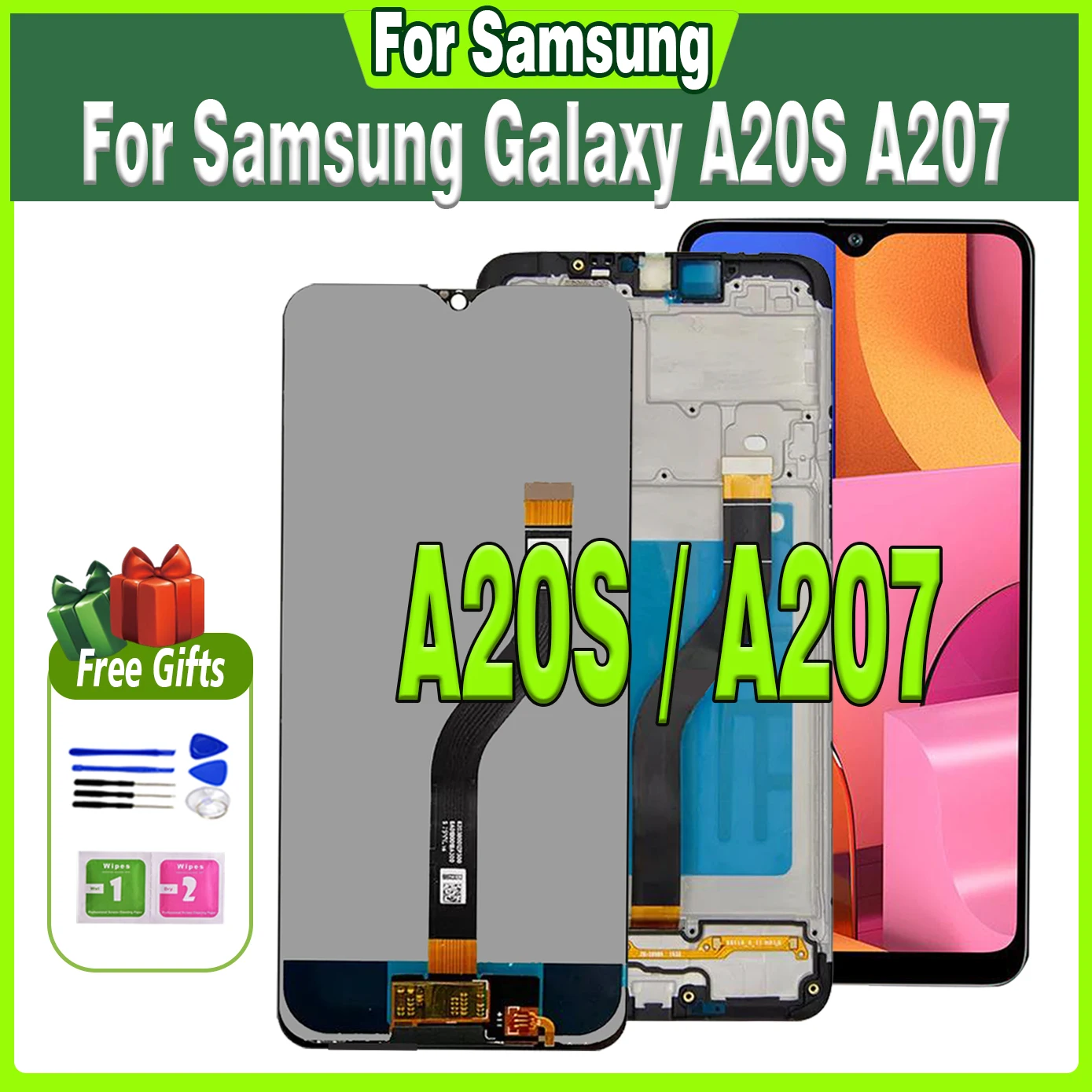 Lcd Da 100% ''Testato Al 6.5 Per Samsung Galaxy A20S A207 A2070 Sm-A207F Schermo Lcd Repacement Digitizer Assembly