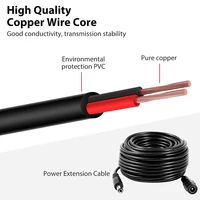 Uvusee CCTV 10 mètres 5M 15M 20 mètres 2.1x5.5mm Dc 12v câble d'extension d'alimentation pour caméras de sécurité Audio caméra Ip Dvr autonome 4