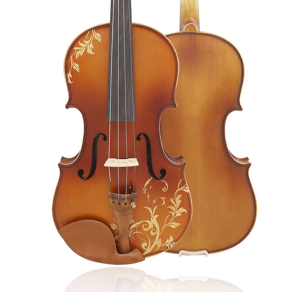4/4 Violin Acoustic Solid Carved Wood Natural Color Violino Basswood Violin Kits With Case Bow Beginners Instrument Accessories