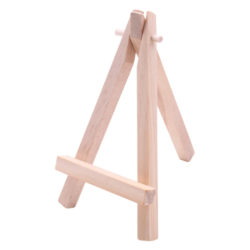 24 Pack Mini Table Top Natural Wood Tripod Display Easel Foldable 5 Inch 
