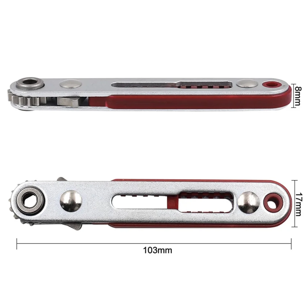 Screwdriver Ratchet Wrench 1/4 Inch 103mm 15 Teeth Bidirectional Control Chrome Vanadium Steel Dual Drive Head