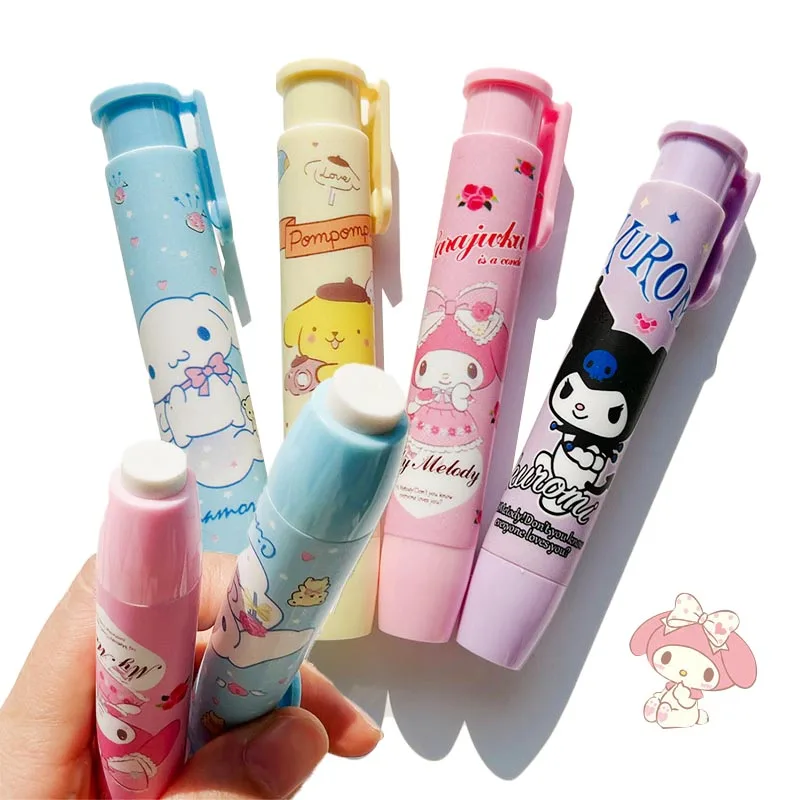 

Kawaii Sanrioed карандаш-Ластик Мультфильм Kuromi Cinnamoroll прессование стирательная Ручка Тип ластик школьник Офис Ластик подарок для детей