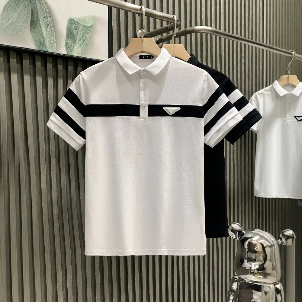 Polo Ricamata da Uomo, T-Shirt Casual Slim Fit a Maniche Corte, Nuovo Stile Cinese con Design a Fiori di Prugna, Novità Estiva - immagine 3