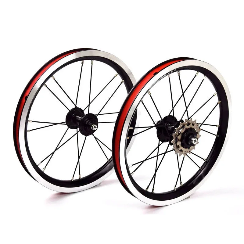 

14 Inch Aluminum Wheelset BMX 5 Bearing 3 Speed Hub 74mm 84mm Kids Balance Bike Black Aluminum Alloy Wheelset Bicycle Part