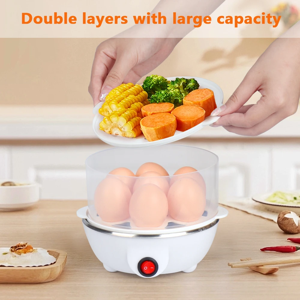 2024 Hot Sale Arrivals Kitchen Double Layer Electric Egg Boiler Holder Rapid Egg Cooker 4