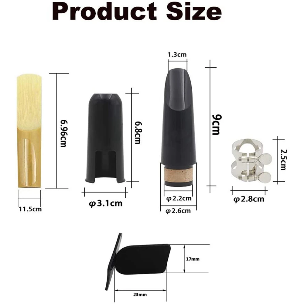 A51Q-Mouthpiece Kit, Includes Ligature+Clarinet Reed 2.5+Black Clarinet Mouthpiece Plastic Cap Musical Instrument Accessories