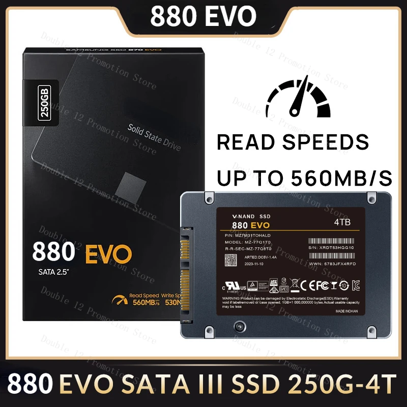 

HOT 4TB SSD 880 EVO 250GB 500GB 1TB 2TB Internal Solid State Disk HDD Hard Drive SATA3 2.5 inch Laptop Desktop PC MLC disco duro