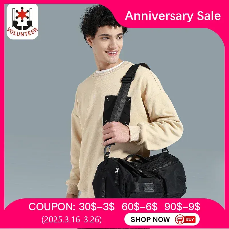Volunteer Travel Oxford Multifunctional Bag Men Casual Shoulder Crossbody Bag Man Sports Handbag Fitness Waterproof Bag 1825-11