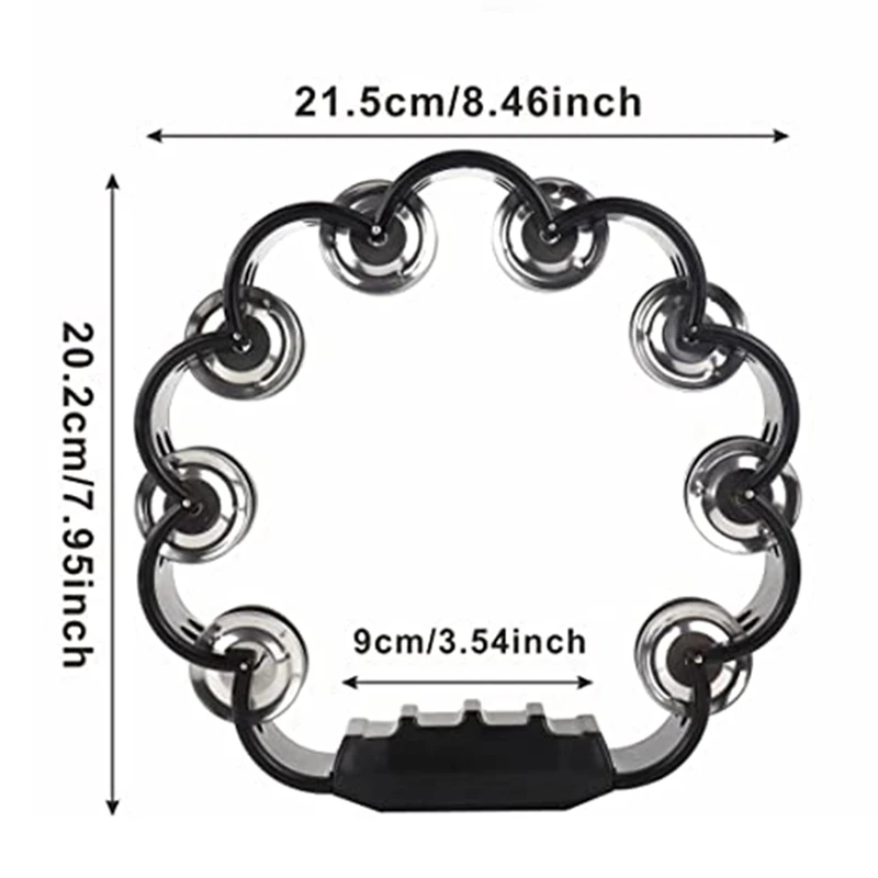 2PCS 8.5 Inch Plastic Tambourine, Flower Tambourine Percussive Tambourine Musical Instrument School Party-ABAF