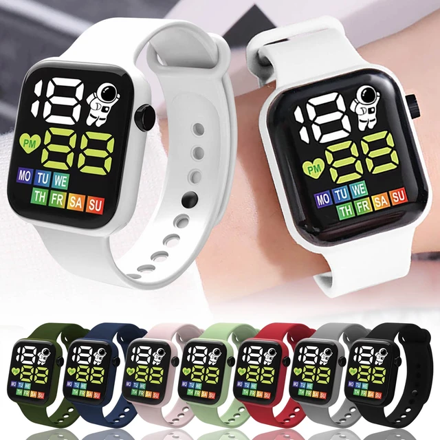 Reloj electrónico LED para niños y niñas de 6 a 18 años, pulsera Digital  resistente al agua con reloj de correa para niños, para estudiantes -  AliExpress