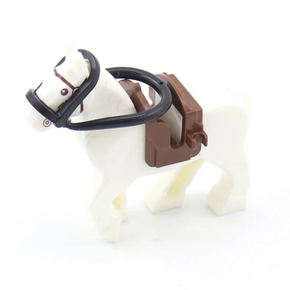 MOC 10PCS 93087 4491 클립이있는 말 로프 안장 빌딩 블록 키트 호환 브랜드 동물 자전거 벽돌 입자 장난감 선물
