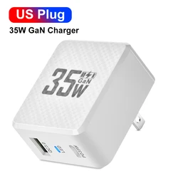 35W GaN USB - C Fast Charger with QC3.0 and PD3.0 Technology - US White