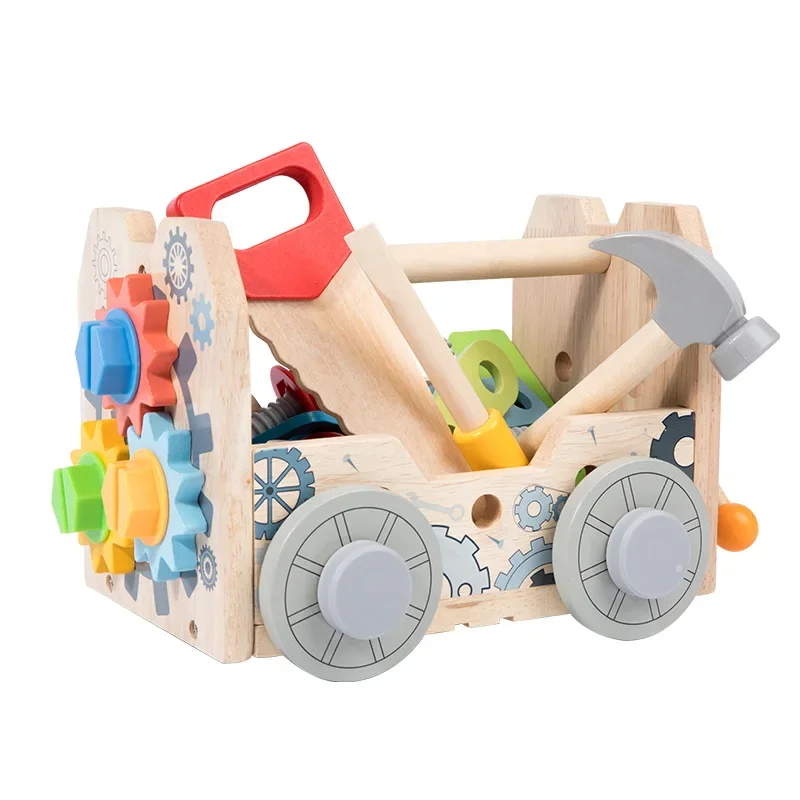 Multiple Play Modes Fun Assembly 3-in-1 Tool Table Engineer Role-playing Nut Removal Screw Wooden Kids Tools Boys Toys Gifts