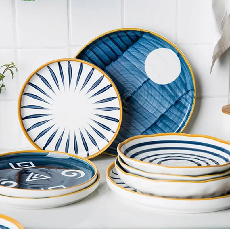 KitchenJapanesePlateSetsPartyPorcelainCuteSauceHotPlateDinnerSetServingDishes