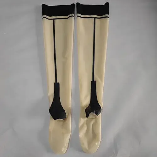 

100% Latex Rubber Gummi Transparent Long Socks Thigh Stocking S-XXL Masquerade ball