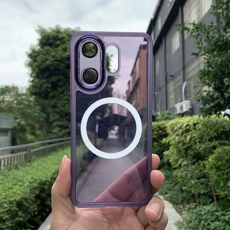 Fashion Simple Transparent Magnetic TPU Skin-friendly Anti-fall Cover