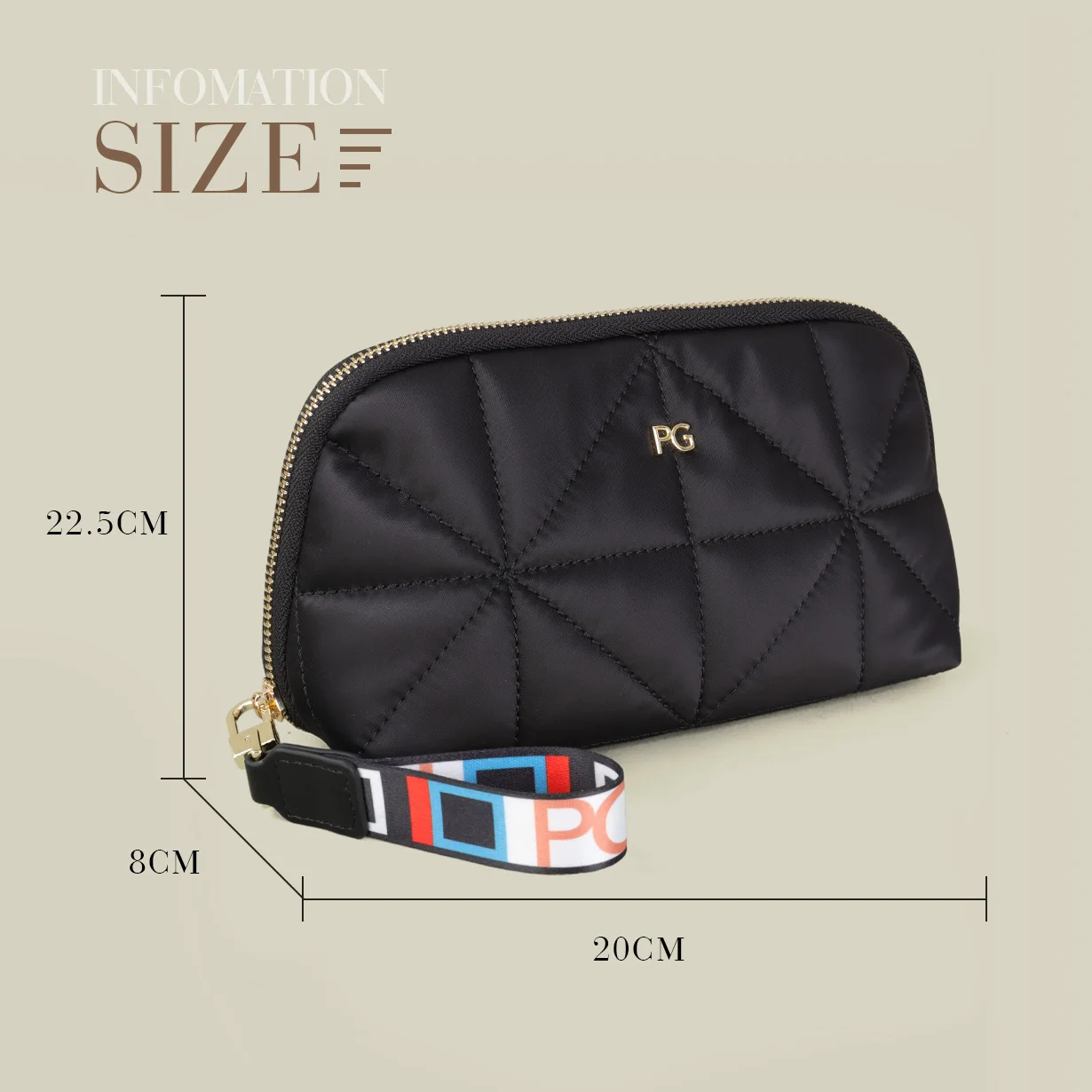 Waterproof nylon folding handbag front view