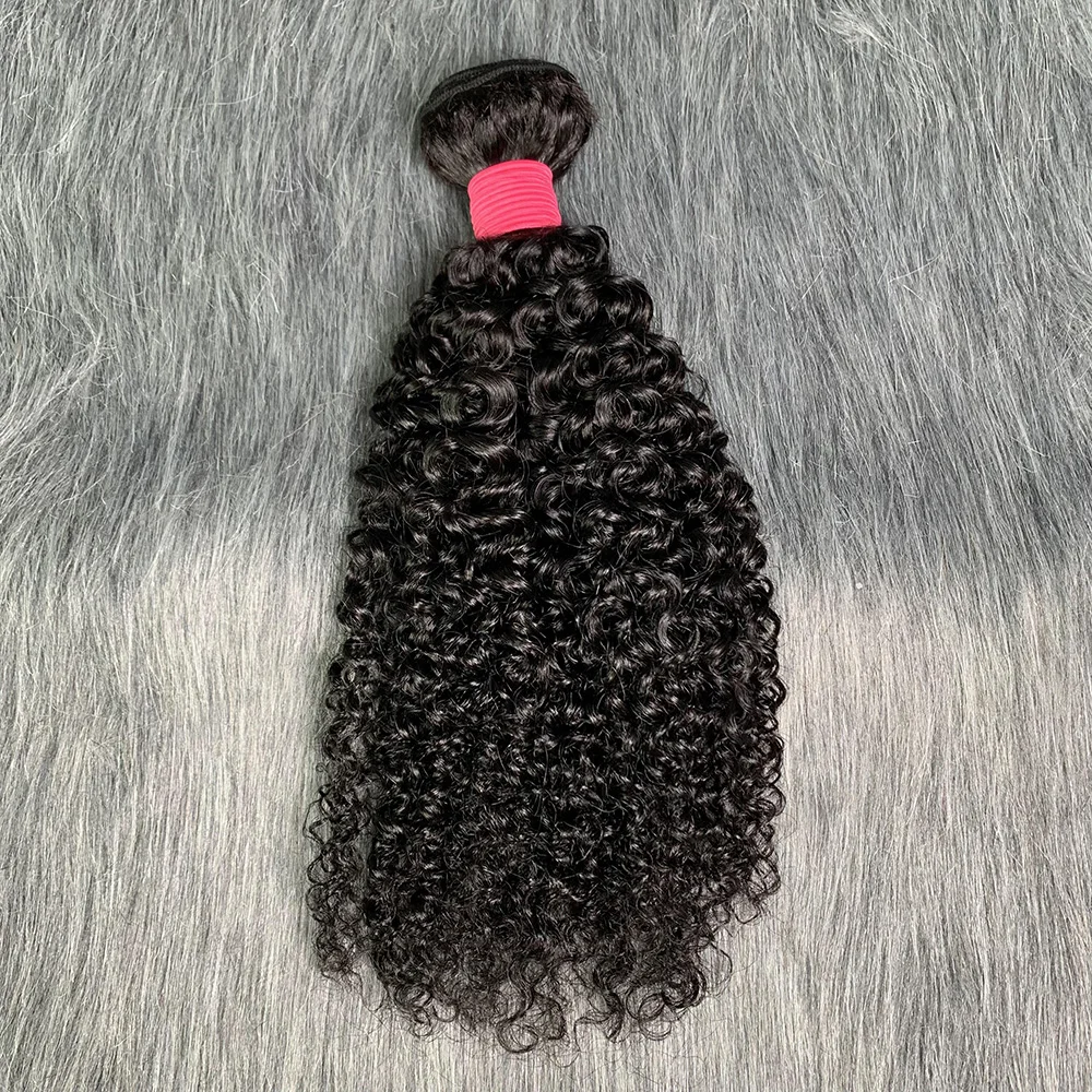 Mongolian Curl Hair Bundles Brazilian Human Hair Weave Bundles Deal Nature Color Pixie Curl Humain Extensions