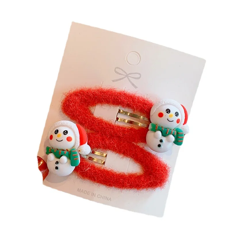 2pcs Christmas Socks Penguin Hair Clips for Kids Non-Slip Rubber Grips Hairpins for Girls Festive Hair Accessories for Children