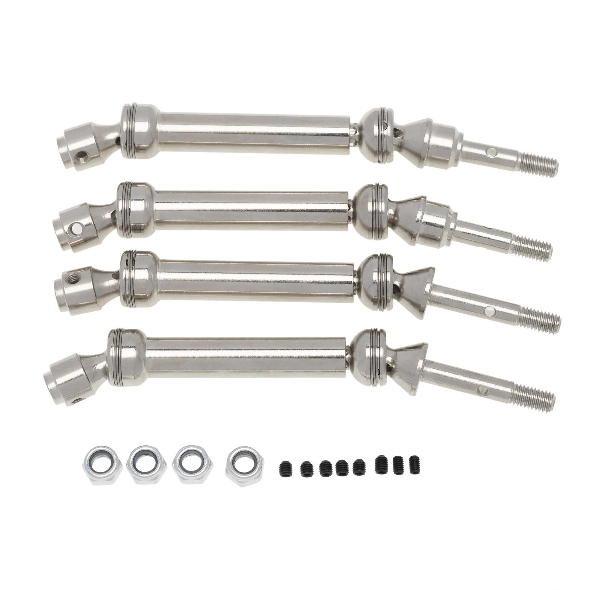 

4 шт. передний и задний приводной вал Сращивание CVD для 1/10 скошенного нержавеющего стемпа VXL 4X4 4WD обновленные детали для радиоуправляемого автомобиля