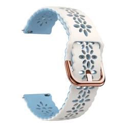 Premium 20mm Silicone Watch Strap - Versatile and Stylish Bracelet Replacement - Forerunner 570 42mm (Off White Blue)