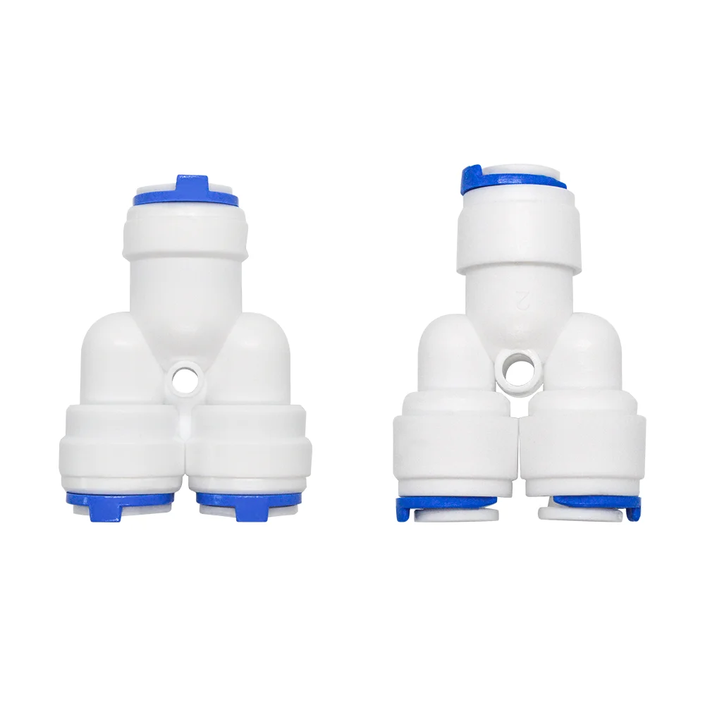 Pipe Fitting YQBS 1/4" 3/8" T Y Three OD Quick Connect Push In to Connect Water Tube Fitting for RO Reverse Osmosis Filter