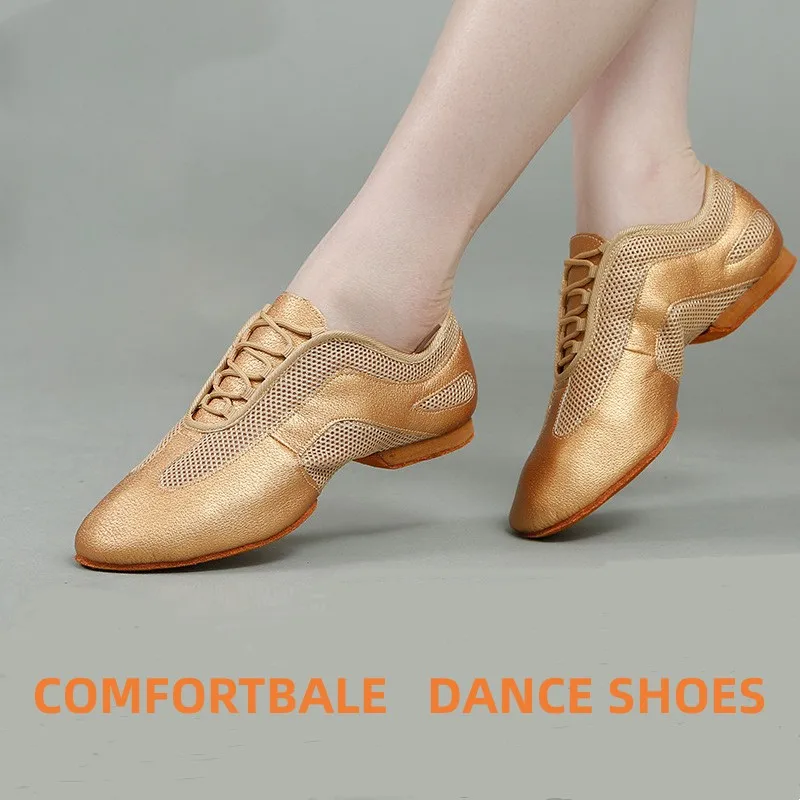 

Professional Women Latin Dances Shoes Ladies Soft Rubber Or Suede Sole Ballroom Modern Tango Jazz Dance Sneakers 1cm/3.5cm Heel